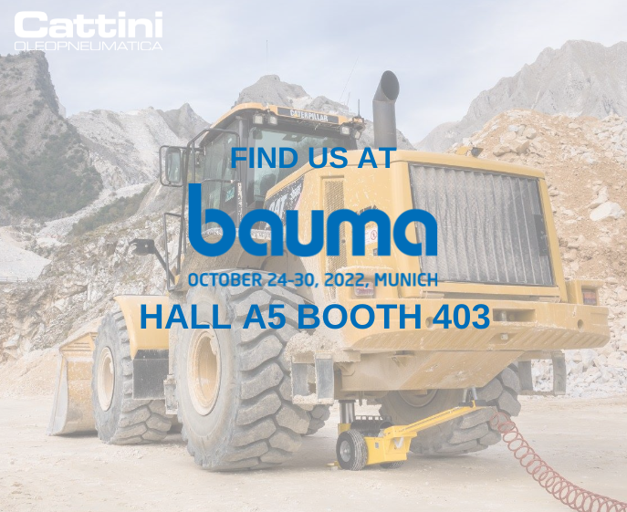 Cattini Oleopnetica expondrá en Bauma 2022, del 24 al 30 de octubre en Munich.
